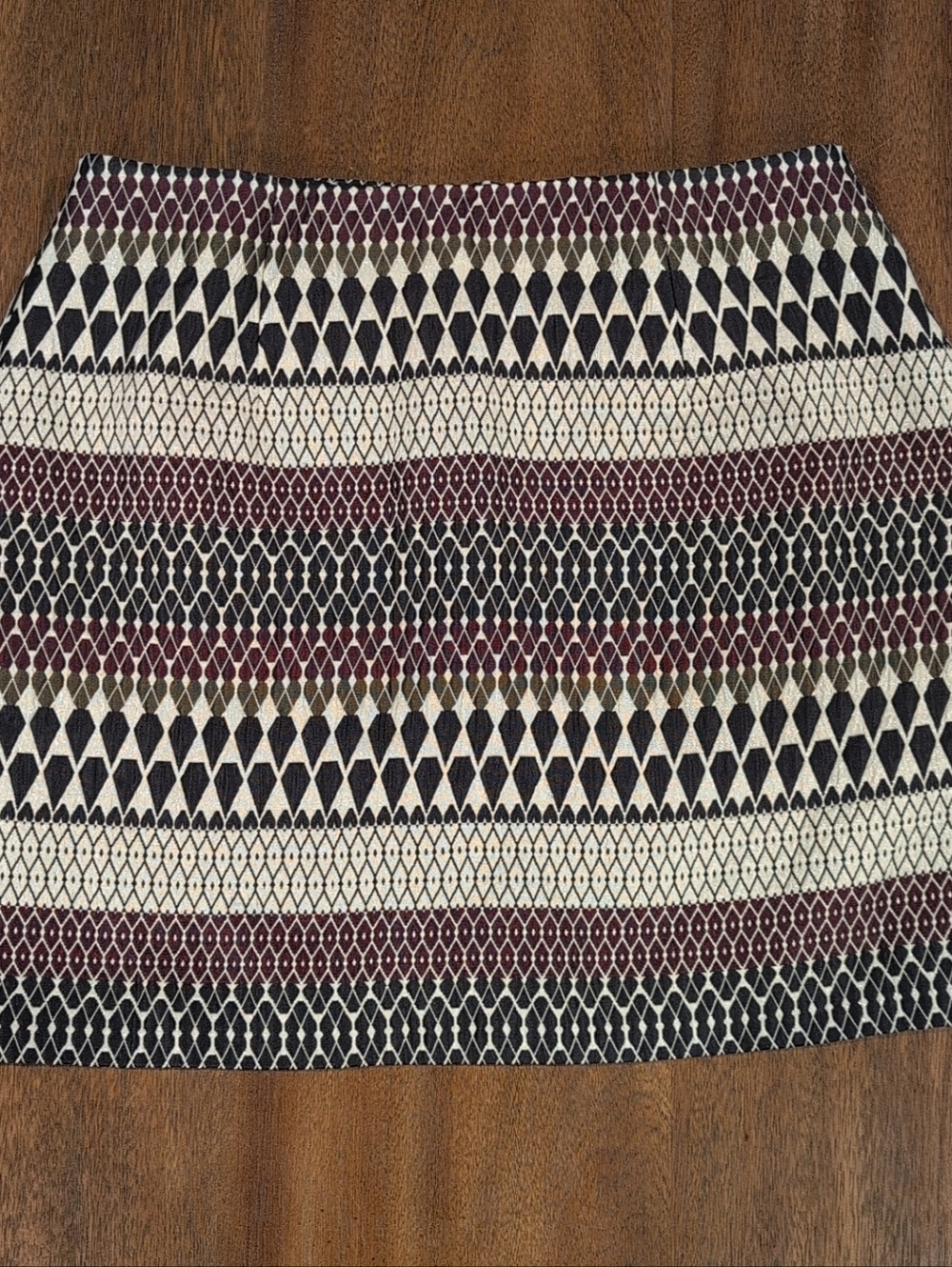 Ted Baker Dark Blue Purple Pencil Straight Batik Print Zip Up Short Skirt Size 4